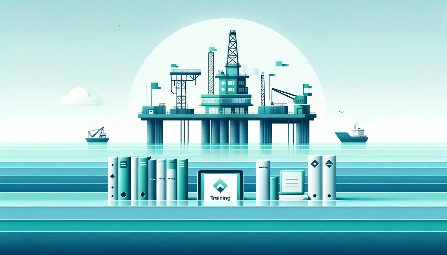 offshore rig minimalistic design